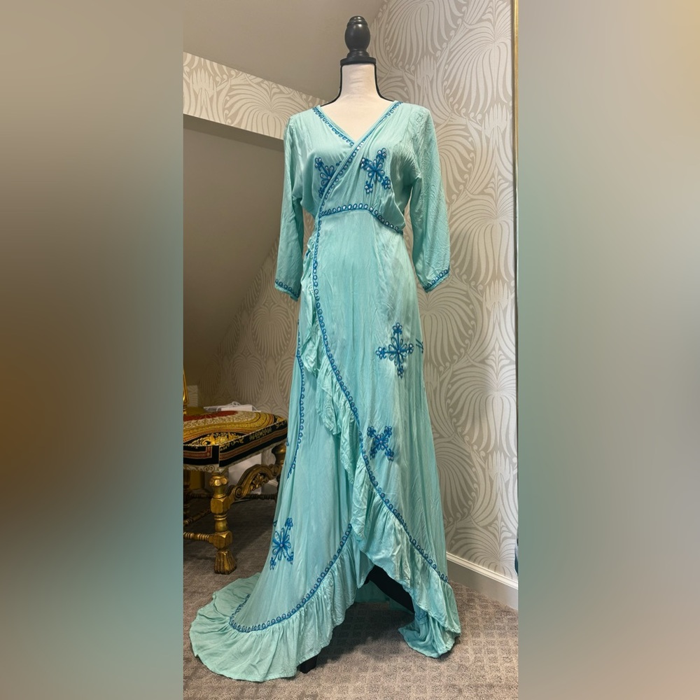 Wrap summer dress, beach kimono